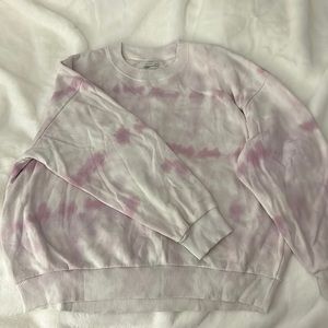American Eagle, pink and white tie dye crew neck
